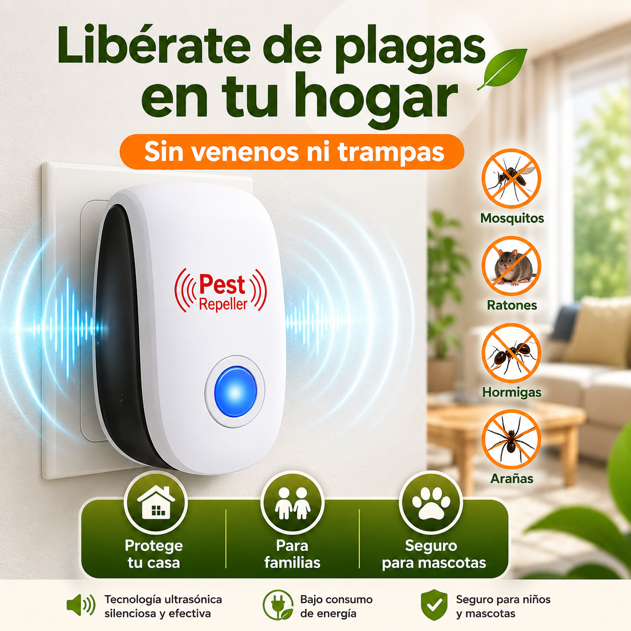 PROMO 2X1 | Repelente Ultrasonico para Insectos y Ratones