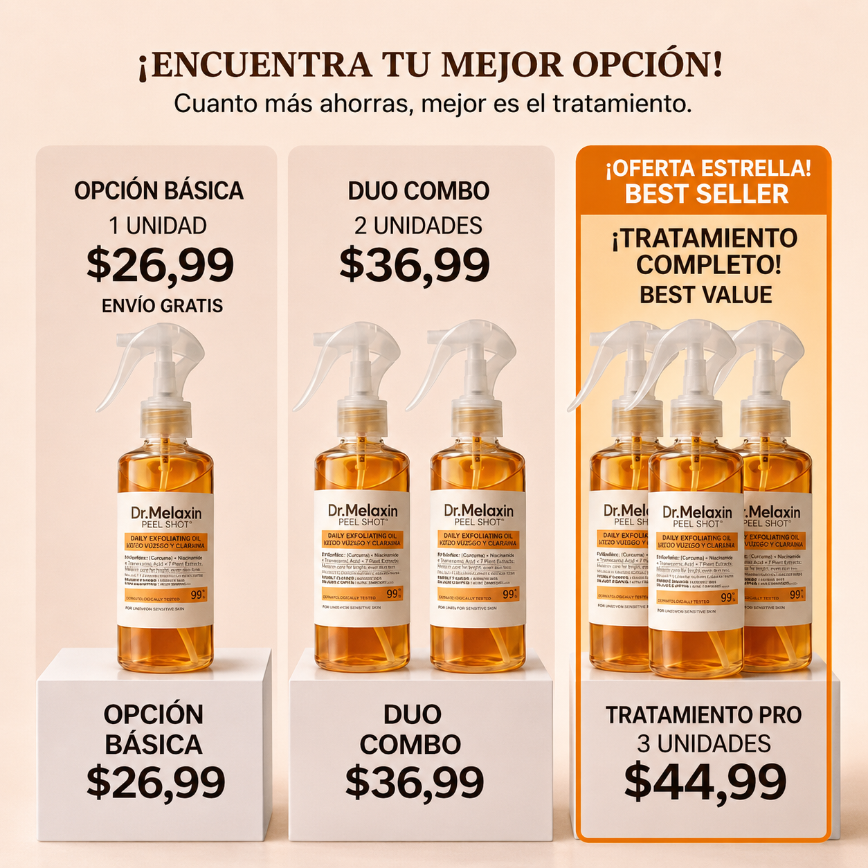 Dr. Melaxin® Peel Shot – Elimina Manchas y Aclara tu Piel desde la 1ª Aplicación