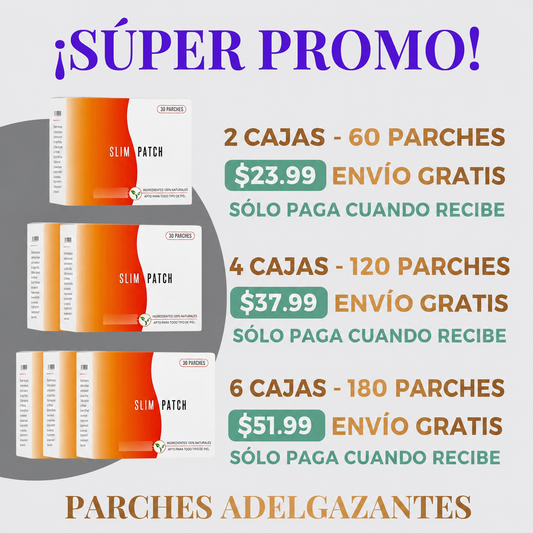 2x CAJAS PARCHES ADELGAZANTES SLIM PATCH CAJA x 30 (60 PARCHES)