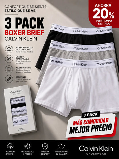 BOXERS CALVIN KLEIN | Pack x3 | Algodón Premium