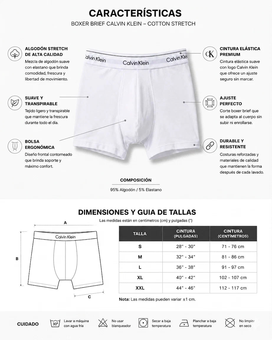 BOXERS CALVIN KLEIN | Pack x3 | Algodón Premium